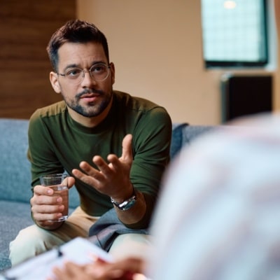 Two colleagues having discussion