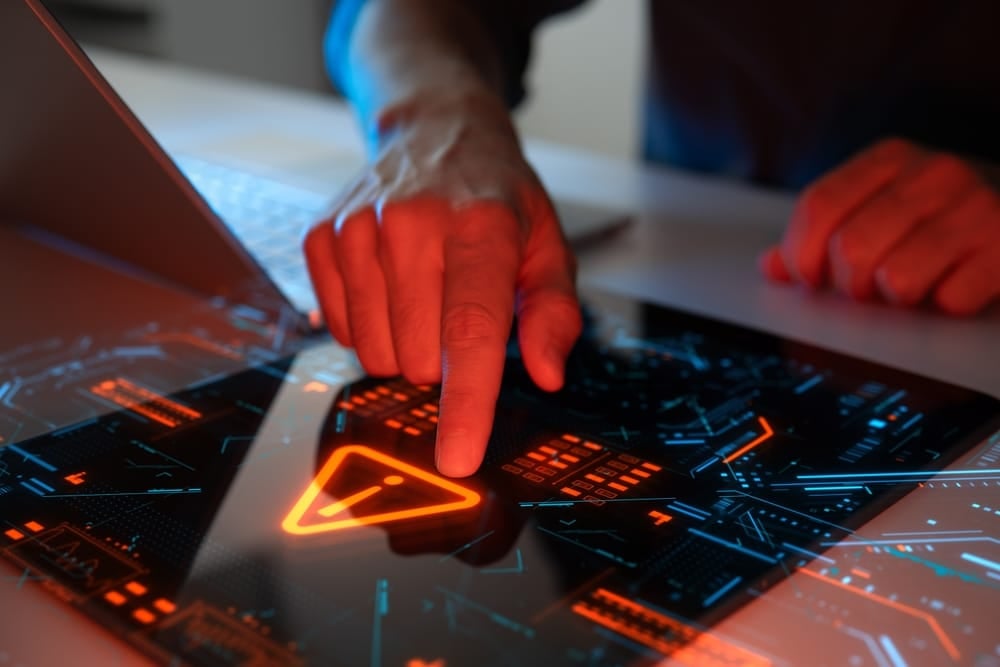 Concept of cyber attack, malware