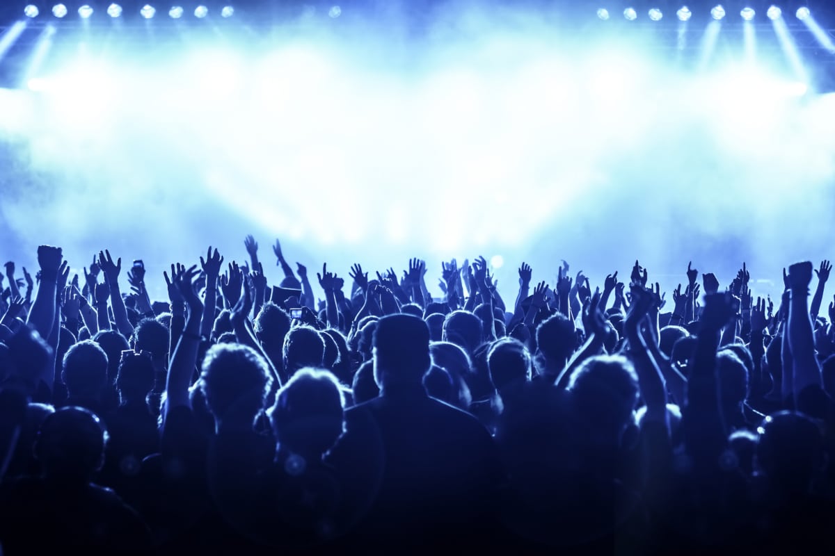 Crowd of people in music venue