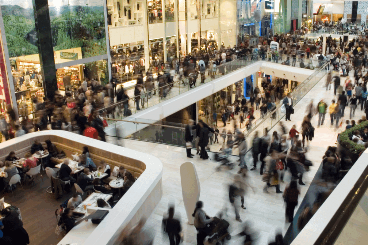 Busy public shopping centre