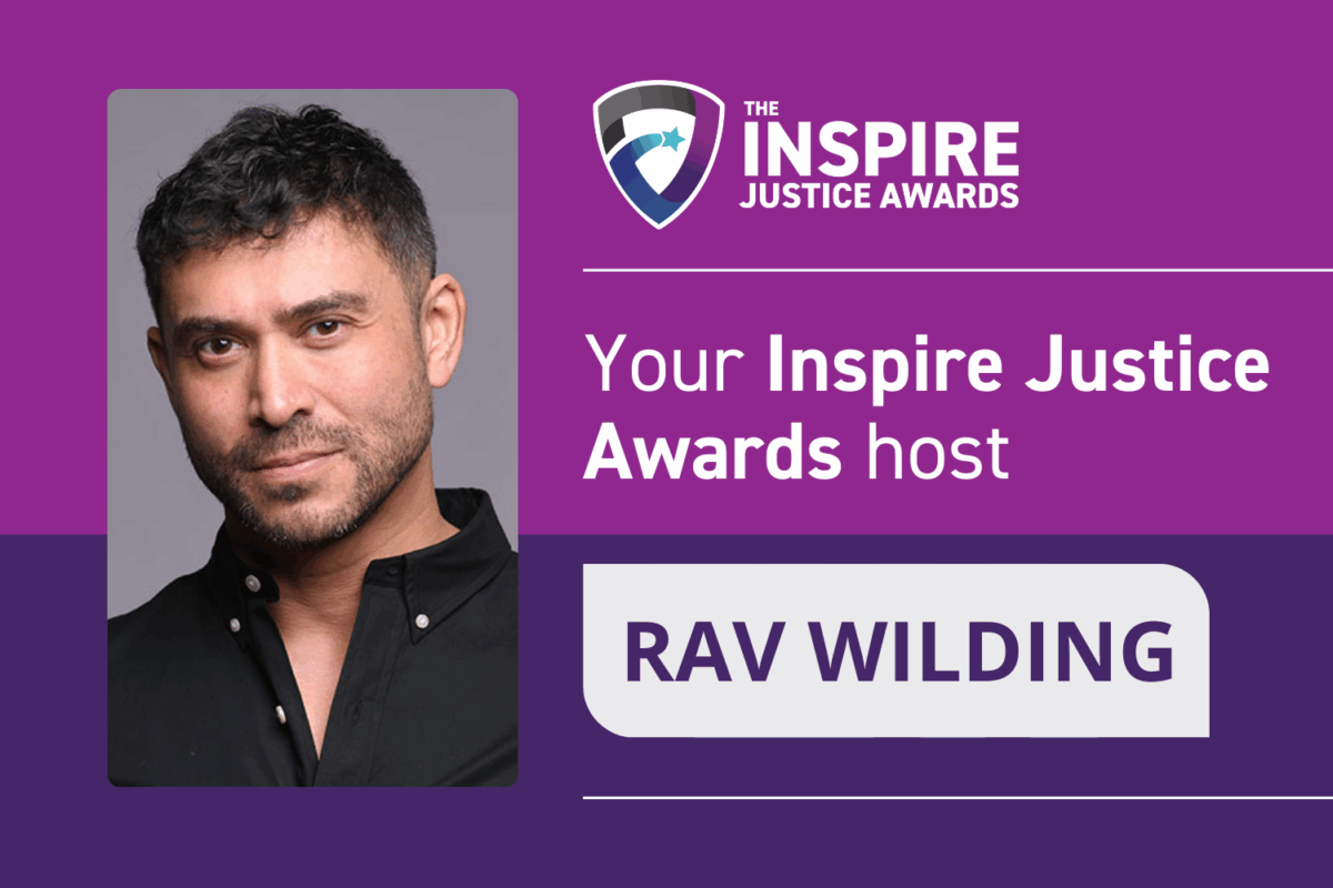 Your Inspire Justice Awards host - Rav Wilding