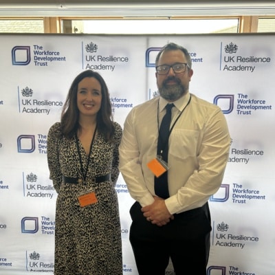 Laura Schell and Matt Girdlestone at the UK Resilience Academy event