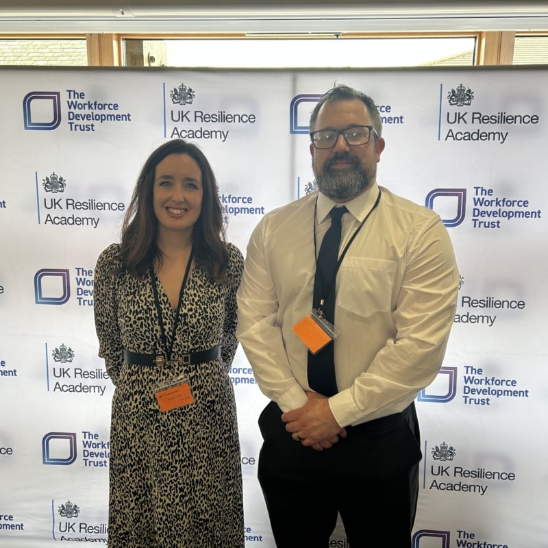 Laura Schell and Matt Girdlestone at the UK Resilience Academy event