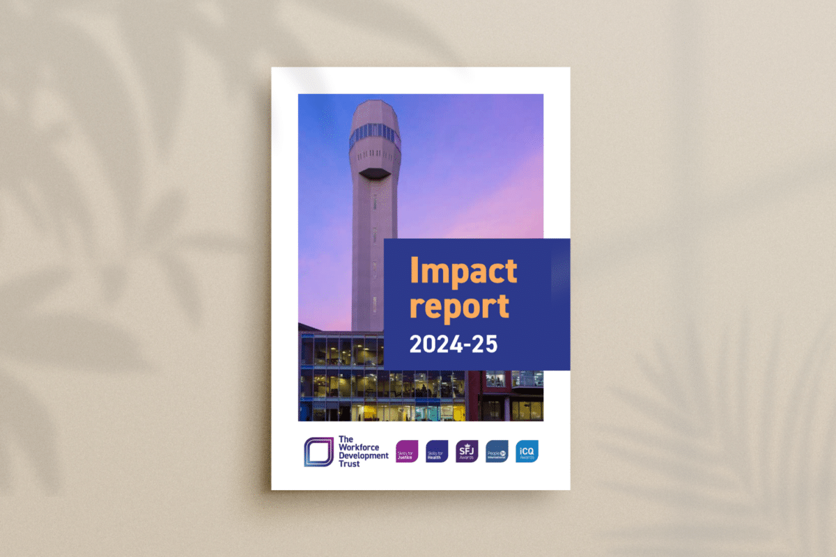 Front cover image of the Workforce Development Trust Impact Report 2024-25