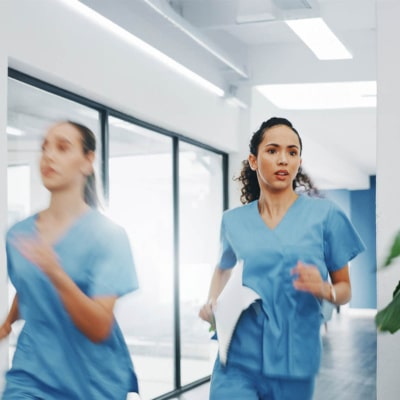 Healthcare staff during an emergency situation