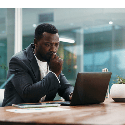 man with laptop in office