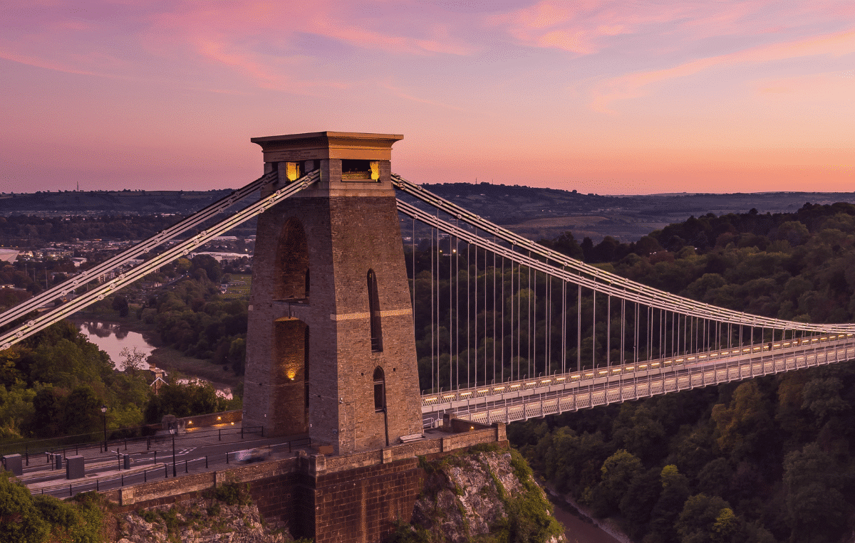Bristol Clifton Suspension Bridge at sunset