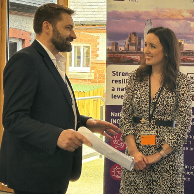 Laura Schell at the launch of the UK Resilience Academy