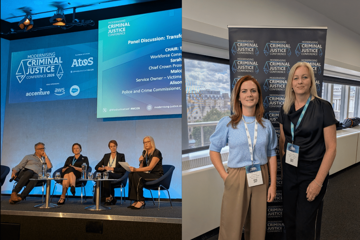 Tam Whipp and Amie Bridson at the Modernising Criminal Justice Conference